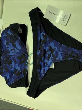 Athleta Blue Black Camo Bikini Set